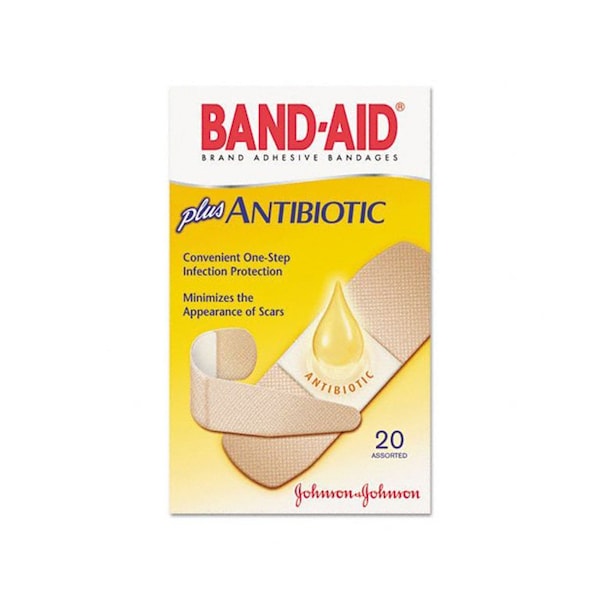 Band-Aid With Neosporin Adhesive Strip 3/4 X 3 In. / 1 X 3 In. Plastic s/b Plastic / Neosporin Rectangle Tan Sterile, 20PK 38137005570 - main
